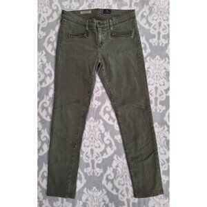 EUC AG Adriano Goldschmied The Moto Legging in Olive Green/Size 28